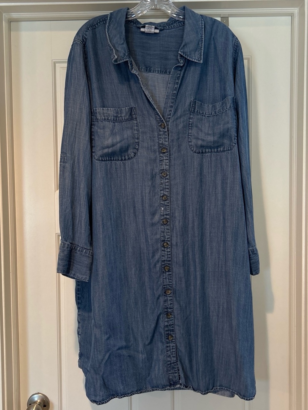 Soft Surroundings Denim Shirt Dress in Blue